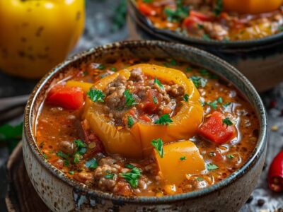 Soupe Poivrons Farcis : Recette Savoureuse et Facile à Préparer