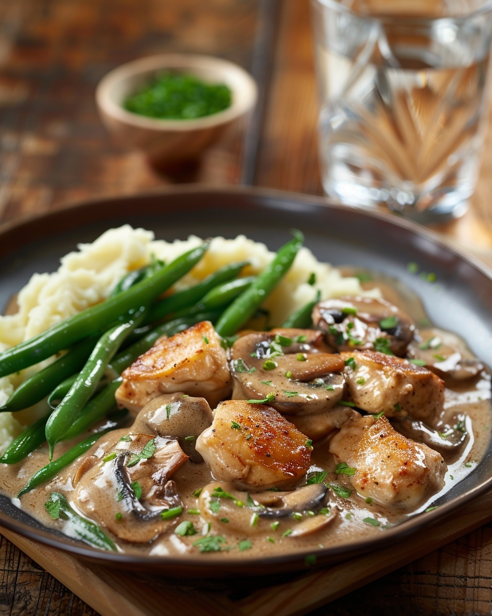 Poulet champignons crème rapide