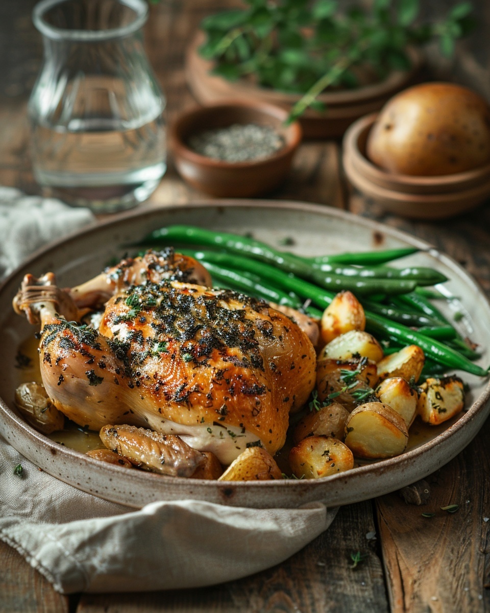 Poulet rôti au four herbes