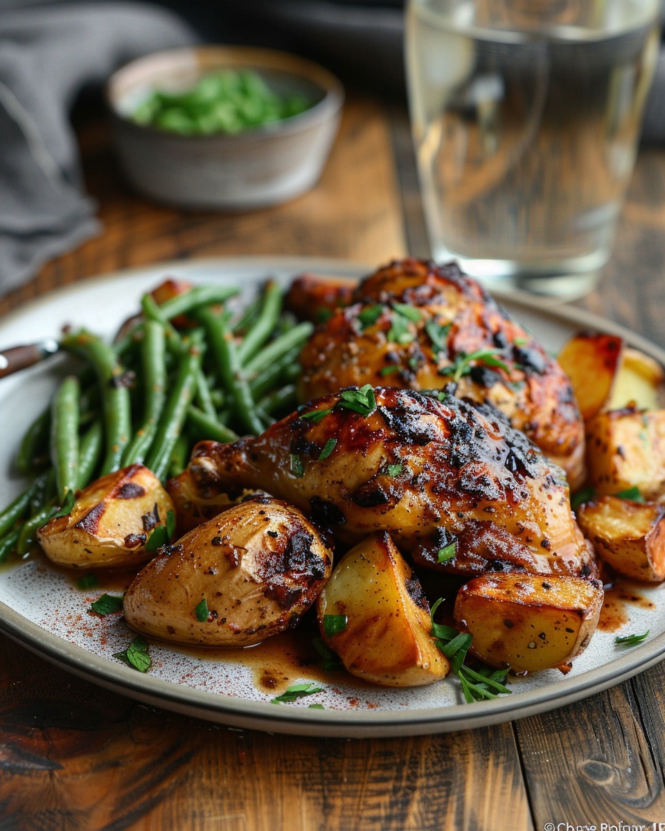 Poulet rôti pommes de terre