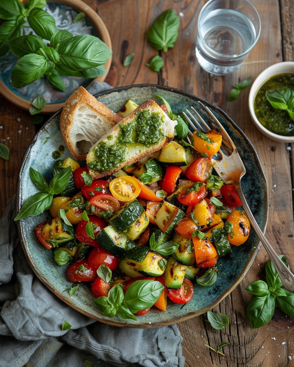 Salade légumes grillés au pesto