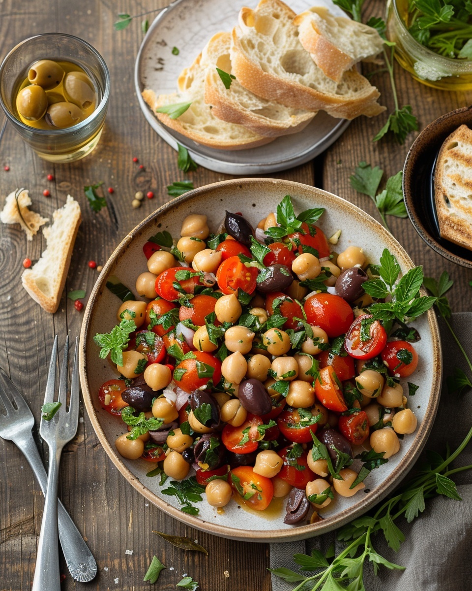 Salade pois chiches tomates cerises
