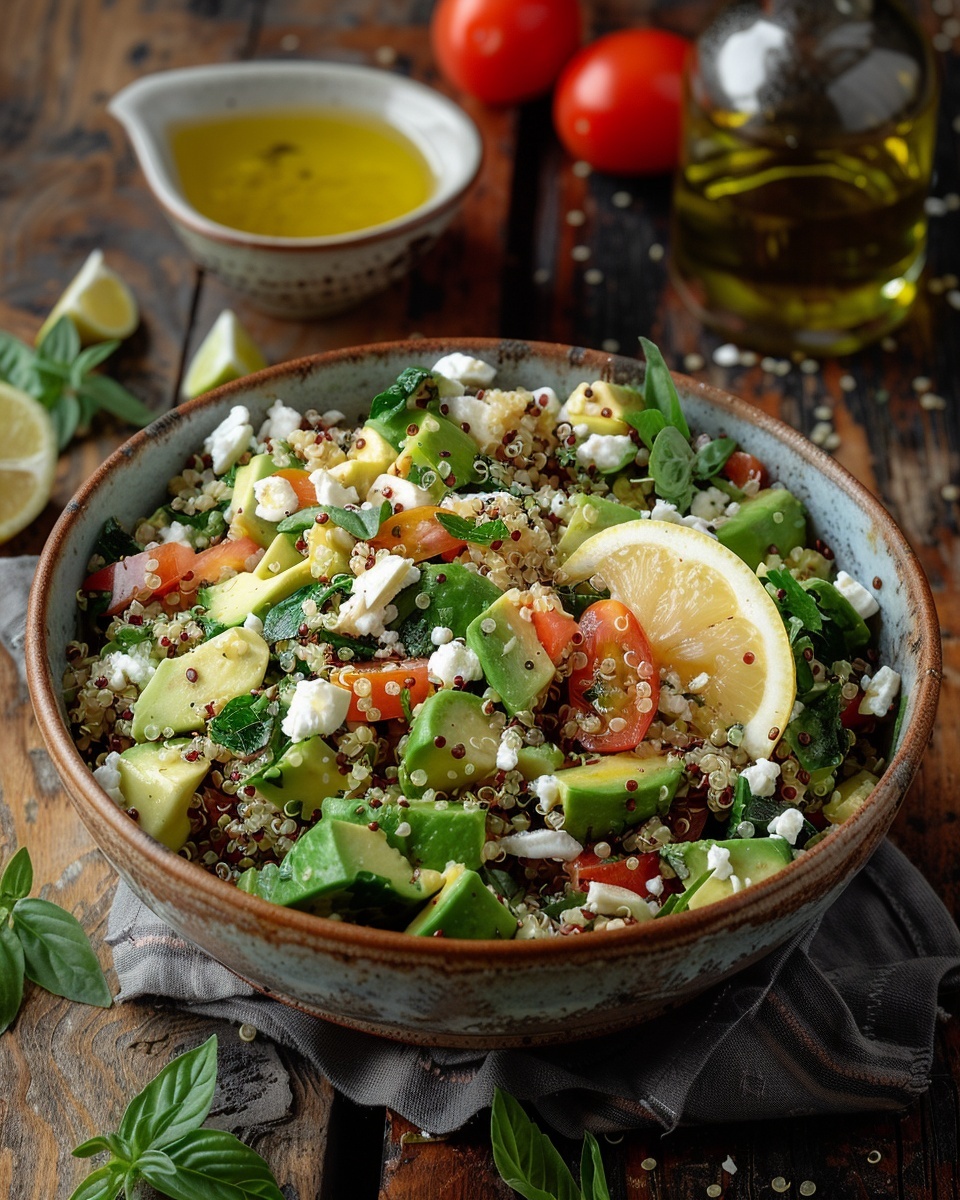 Salade quinoa avocat feta