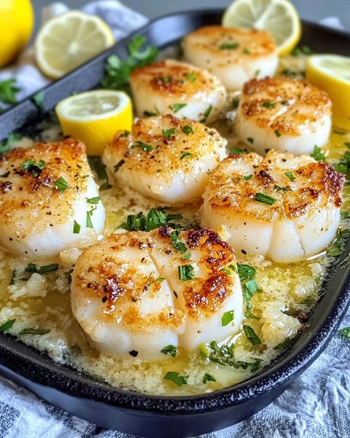 Scallops au Beurre Ail : Recette Facile et Savoureuse 2 Scallops au Beurre Ail