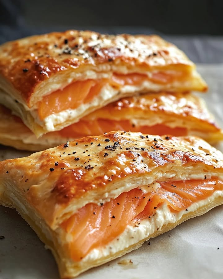 Feuilletés Saumon Fromage Faciles : Recette Rapide et Savoureuse 2 Feuilletés Saumon Fromage