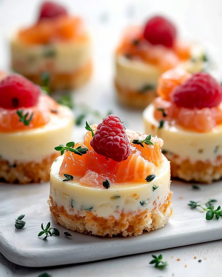 Mini-Cheesecakes Saumon Fumé : Recette Facile et Savoureuse 2 Mini-Cheesecakes Saumon Fumé