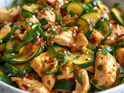Sauté de Poulet Zucchini Facile et Rapide