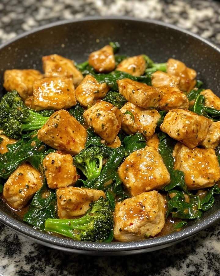 Poulet Ail Épinards Brocoli
