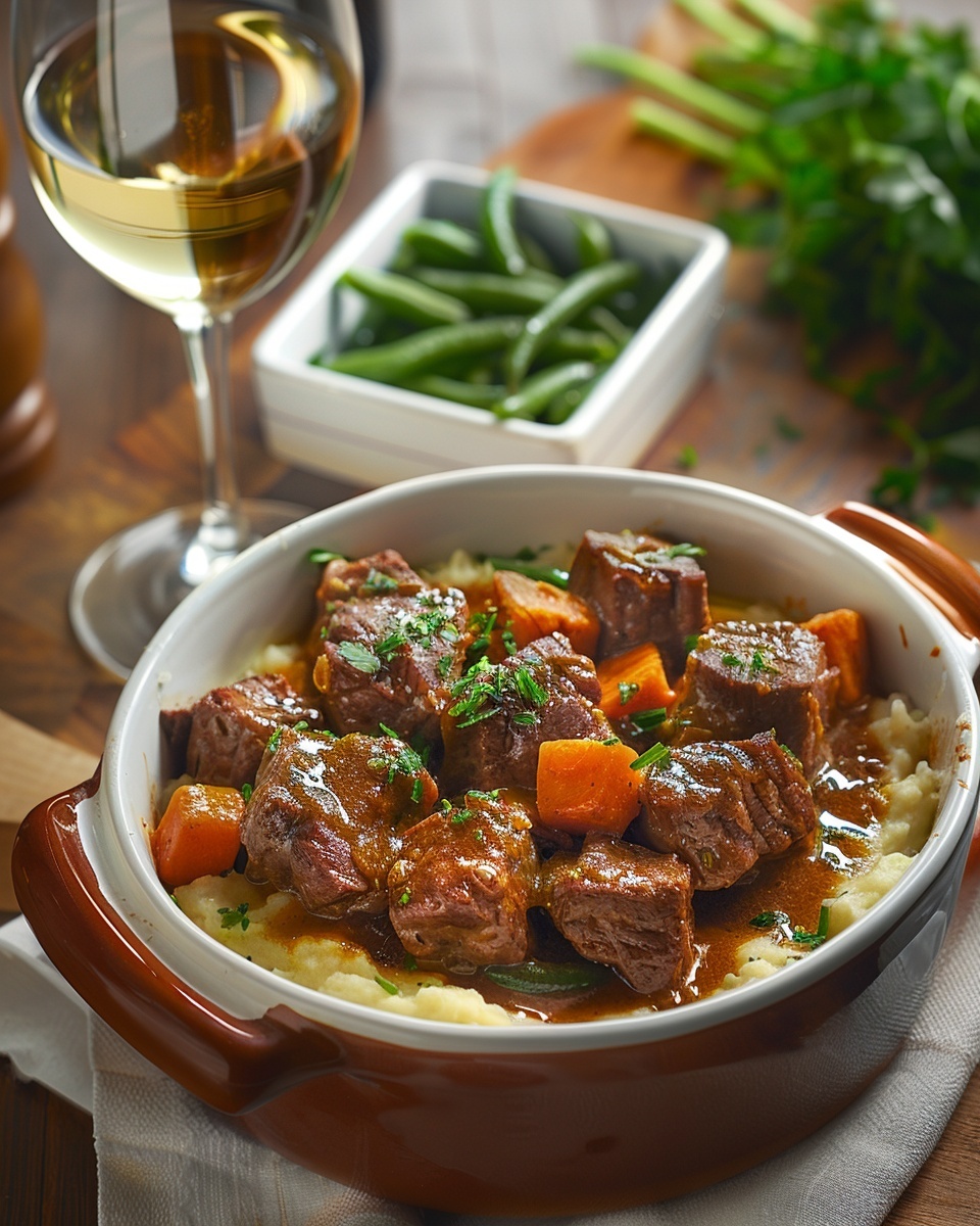 Bœuf mijoté carottes vin blanc