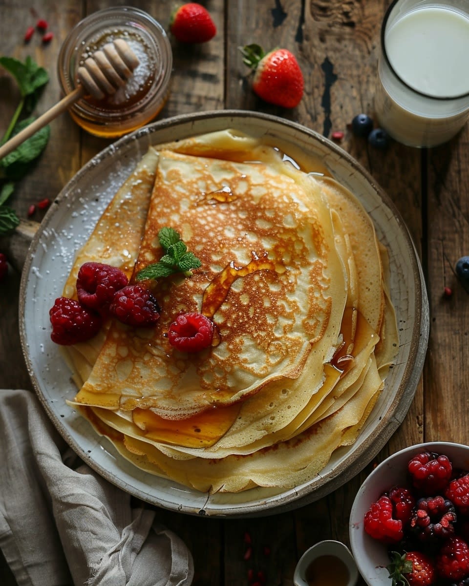 Recette Facile de Crêpes au Yaourt Moelleuses pour un Déjeuner Gourmand 1 Crêpes au yaourt moelleuses