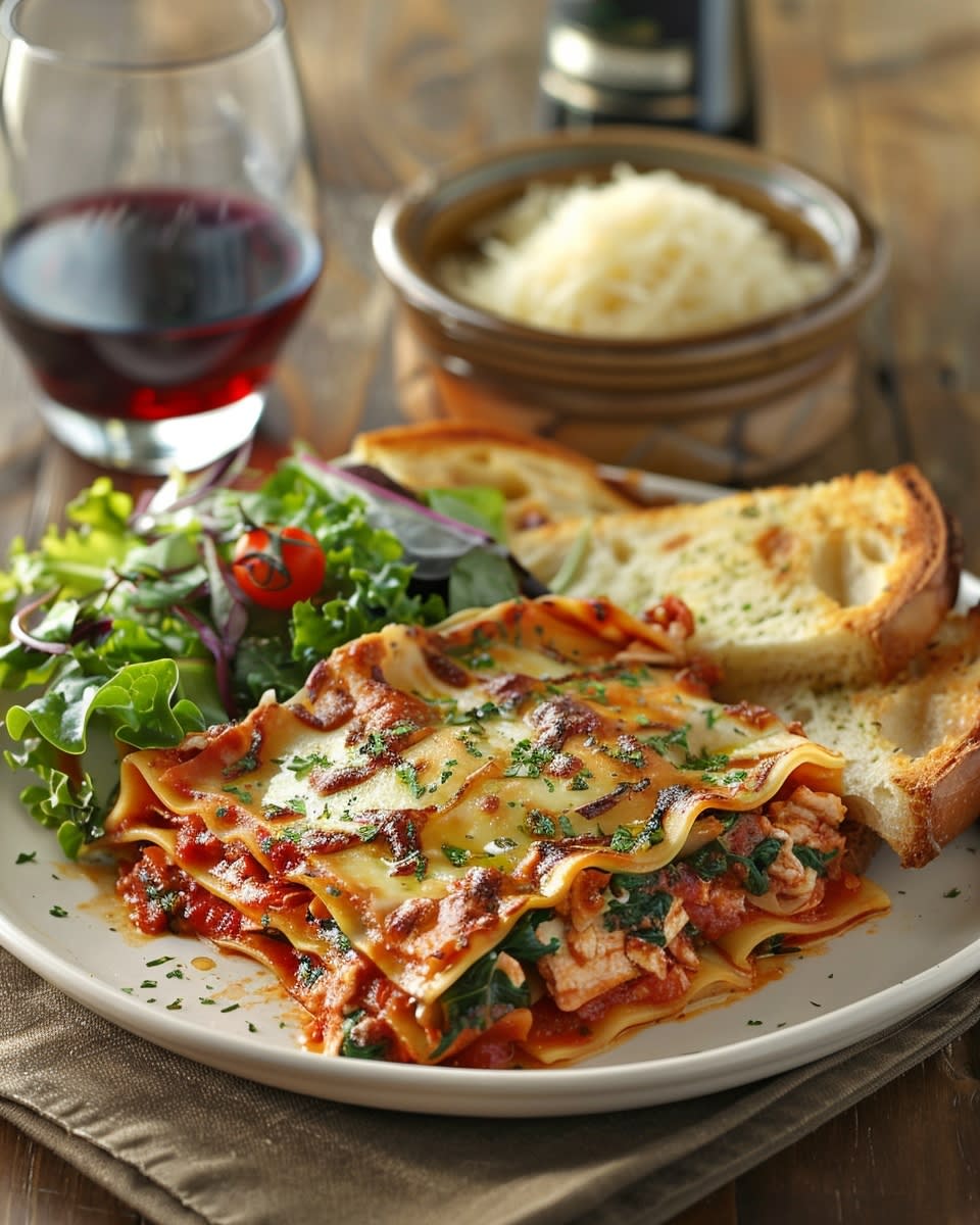 Recette de Lasagnes au Poulet et Épinards : Un Plat Délicieux et Facile à Préparer 1 Lasagnes poulet épinards