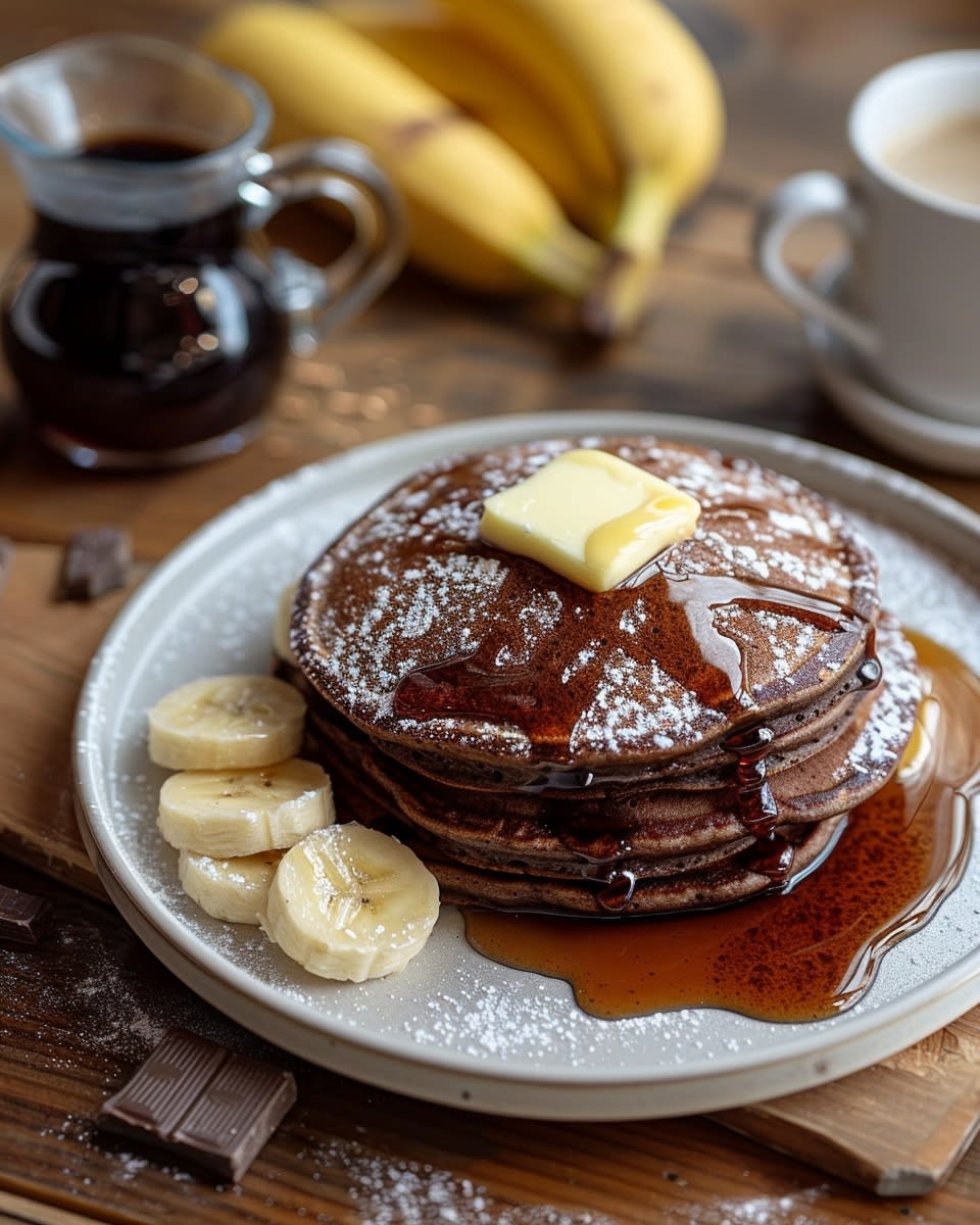 Recette Facile de Pancakes Banane Chocolat : Un Délice pour le Petit-Déjeuner 1 Pancakes banane chocolat
