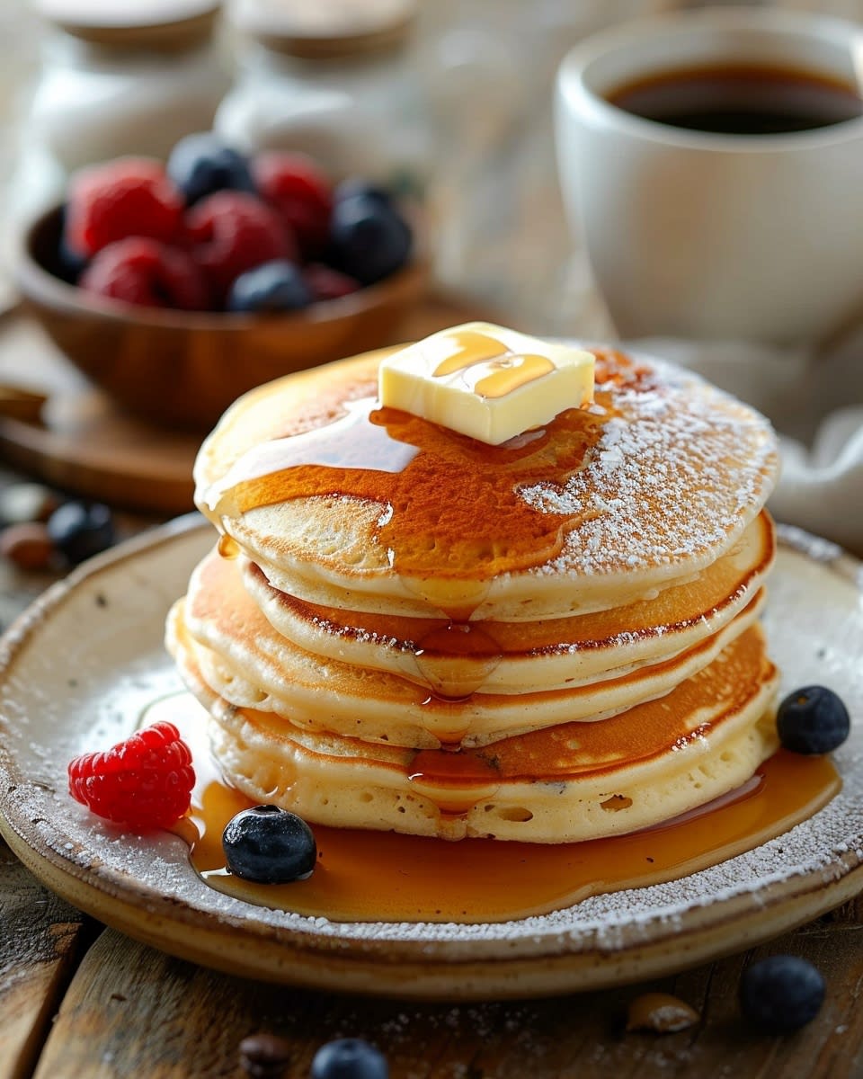 Recette de Pancakes Moelleux Sans Repos : Facile et Délicieux 1 Pancakes moelleux sans repos