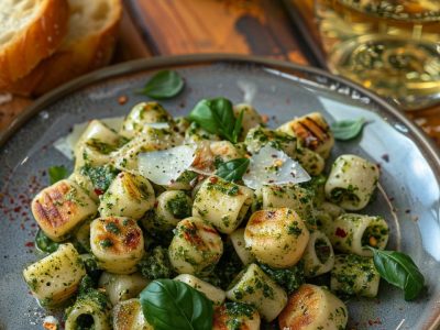 Recette Délicieuse de Pâtes au Pesto et Mozzarella