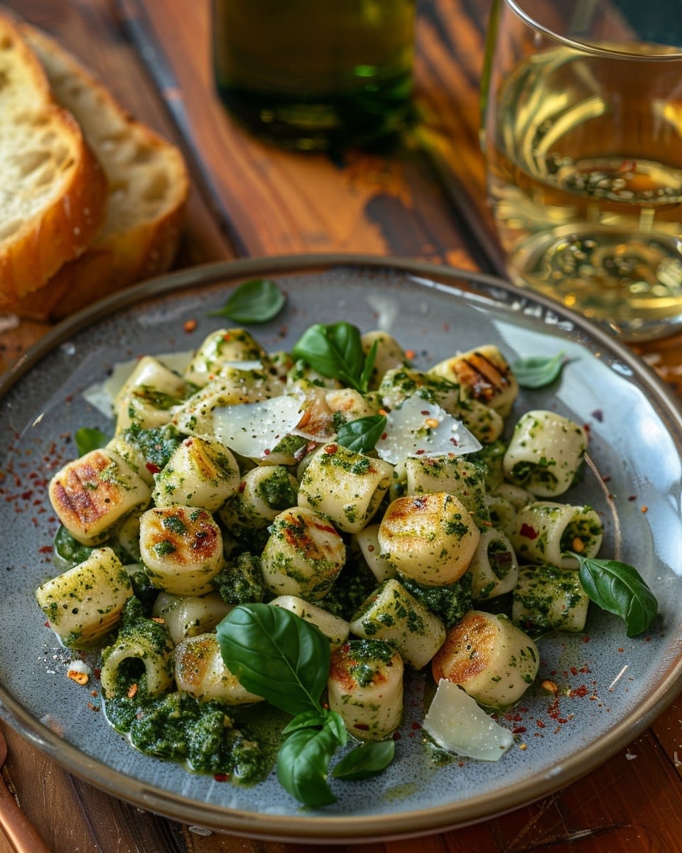 Recette Délicieuse de Pâtes au Pesto et Mozzarella 1 Pâtes au pesto et mozzarella