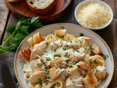 Recette Facile de Pâtes au Poulet et Crème : Une Délicieuse Recette pour Tous les Jours
