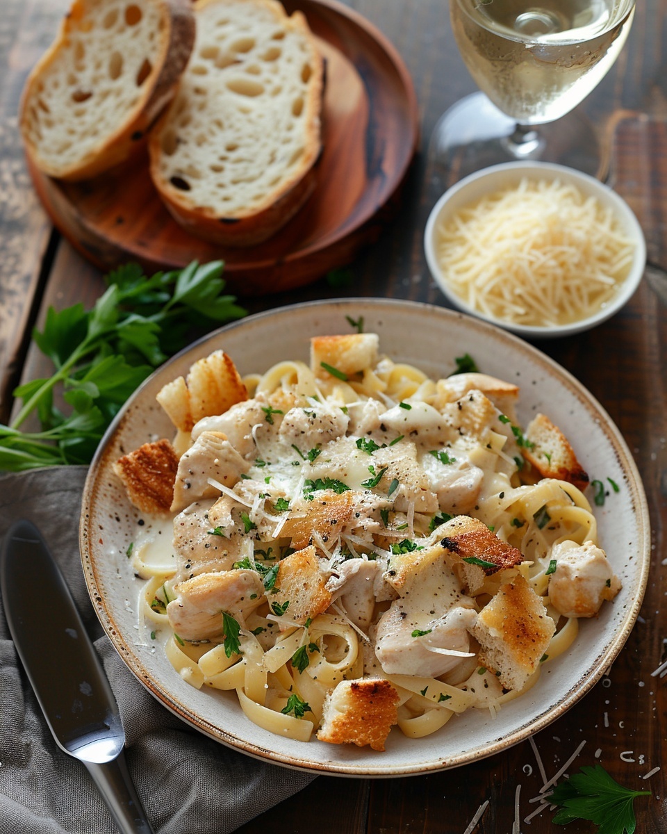 Recette Facile de Pâtes au Poulet et Crème : Une Délicieuse Recette pour Tous les Jours 1 Pâtes au poulet et crème facile