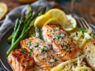 Recette Délicieuse de Pâtes au Saumon Crème Citron