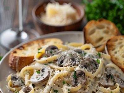 Recette Délicieuse de Pâtes Crémeuses aux Champignons