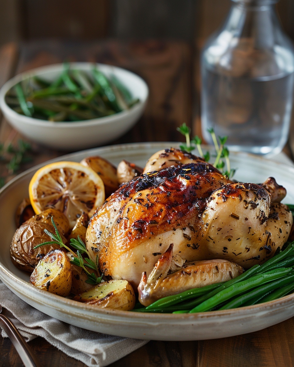 Poulet rôti citron thym