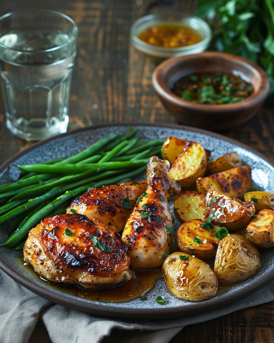 Poulet rôti miel moutarde