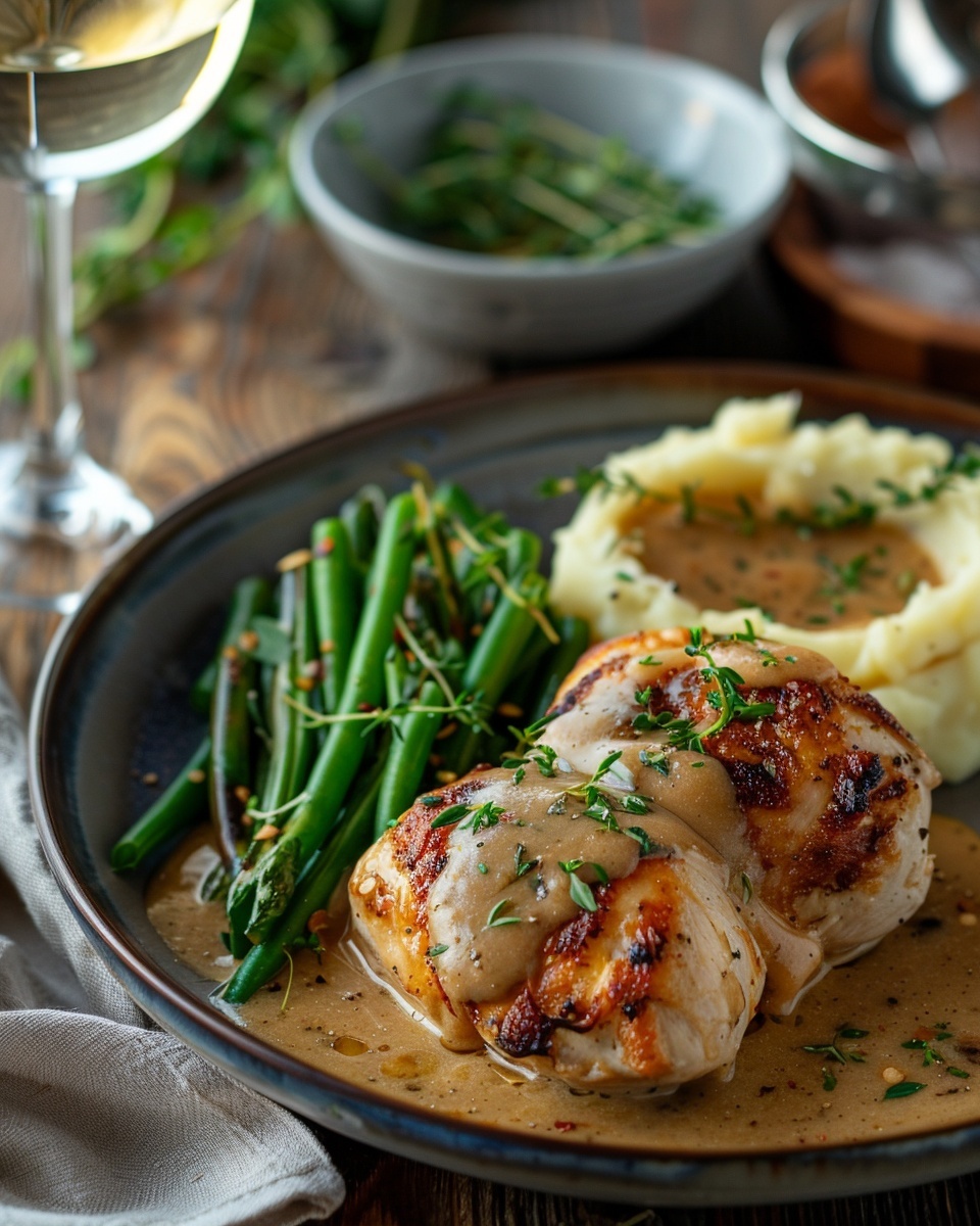 Poulet sauce fromage fondant