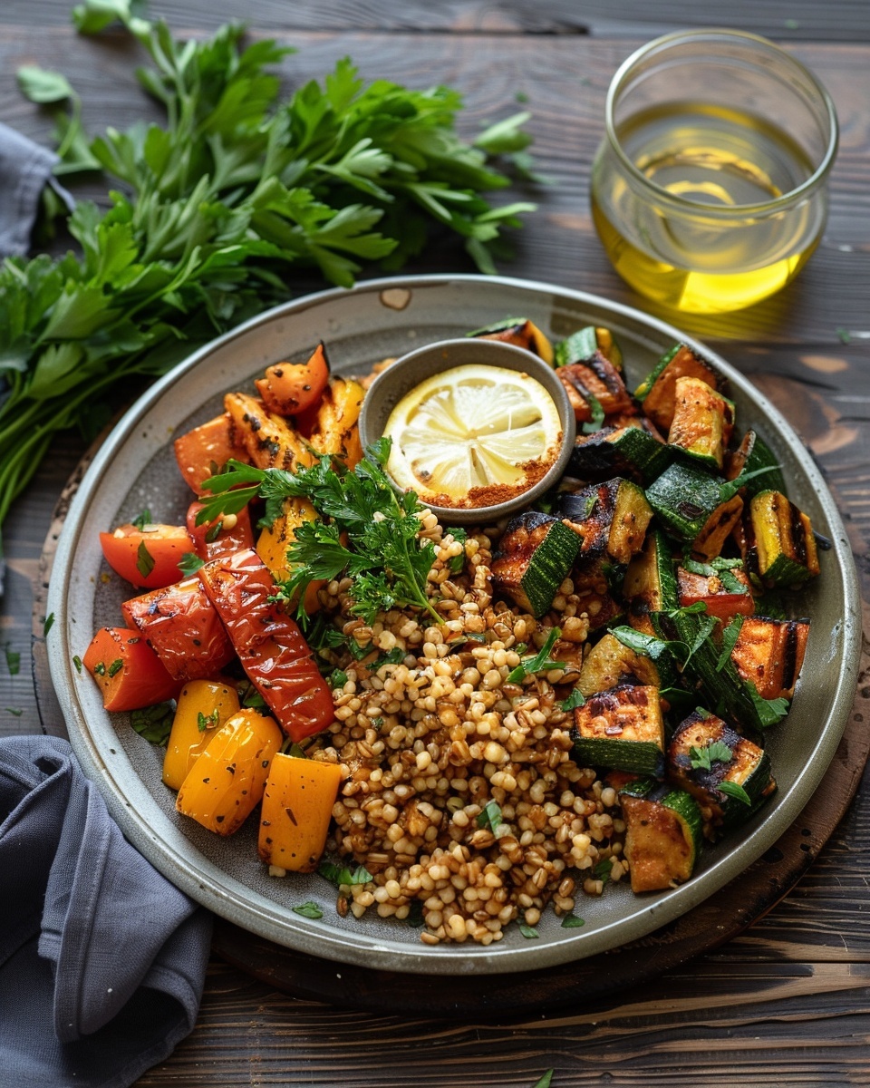 Salade de boulgour aux légumes grillés