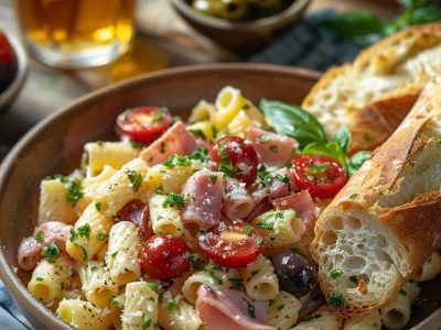 Recette Délicieuse de Salade de Pâtes au Jambon et Fromage