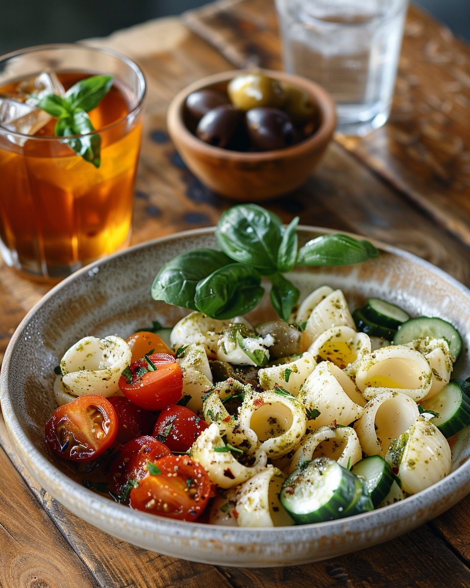 Recette de Salade de Pâtes au Pesto et Mozzarella : Délicieuse et Facile à Préparer 1 Salade de pâtes au pesto et mozzarella