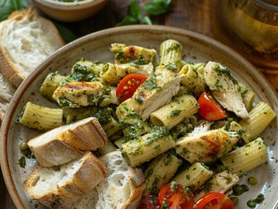 Recette Délicieuse : Salade de Pâtes au Pesto Poulet