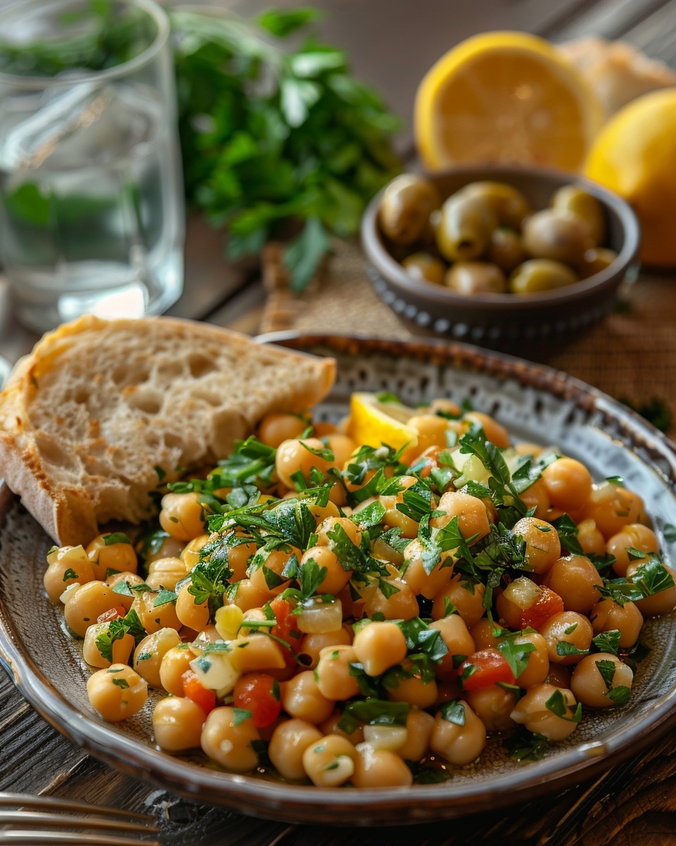 Recette de Salade de Pois Chiches au Citron et Persil : Fraîcheur et Saveurs Méditerranéennes 1 Salade de pois chiches au citron et persil