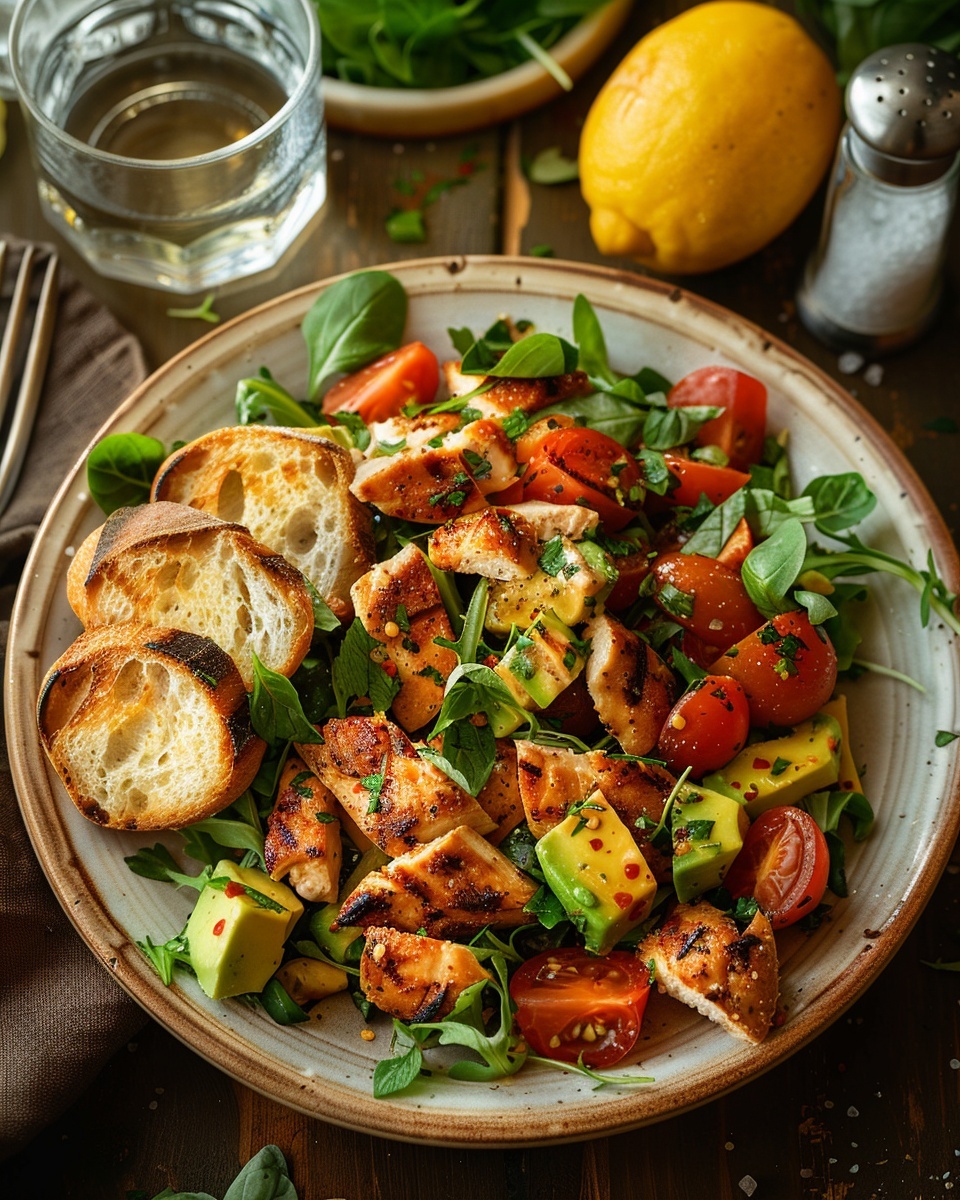 Salade de poulet avocat tomate