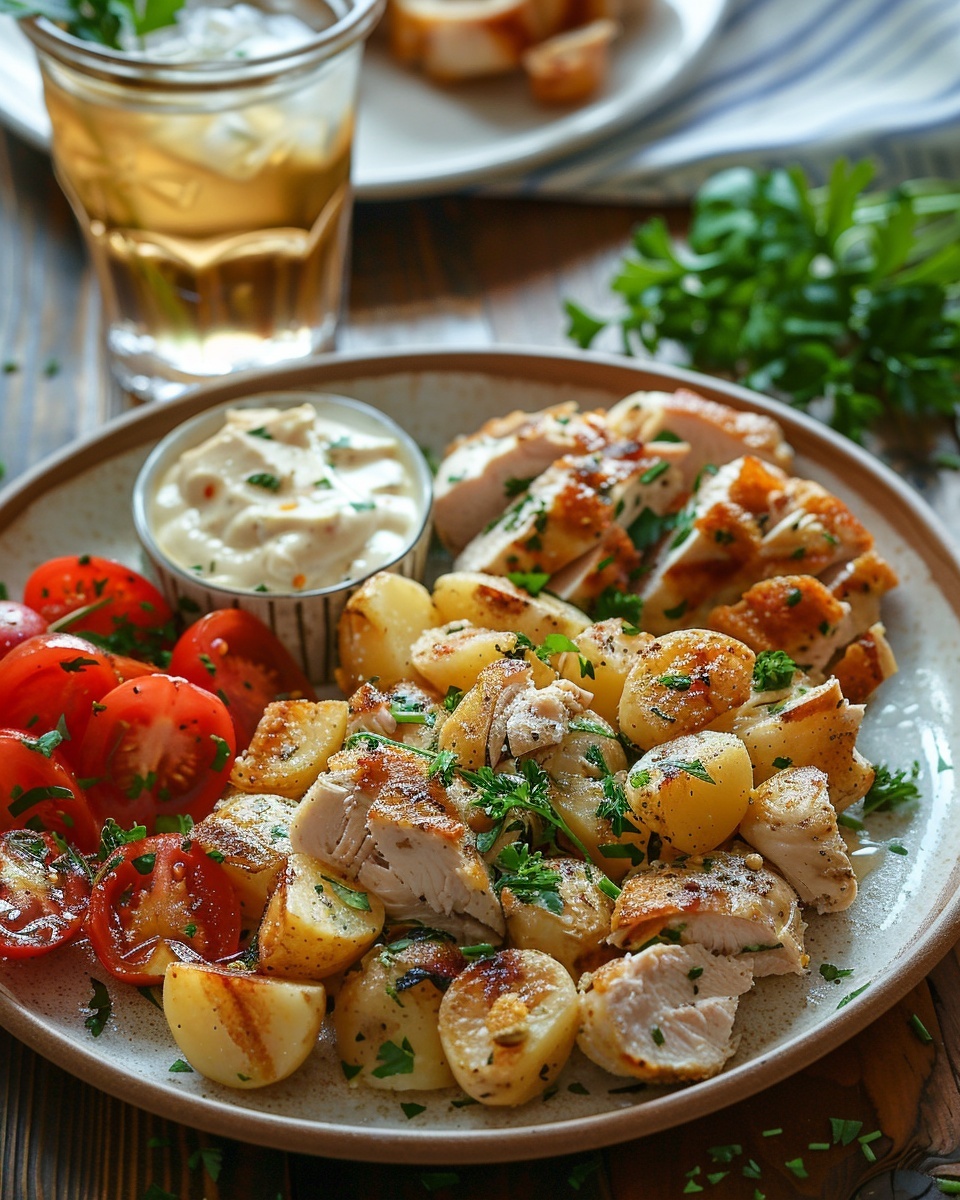 Recette Délicieuse de Salade de Poulet Froid et Pommes de Terre 1 Salade de poulet froid et pommes de terre