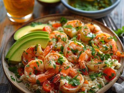 Recette Délicieuse de Salade de Riz aux Crevettes Citron