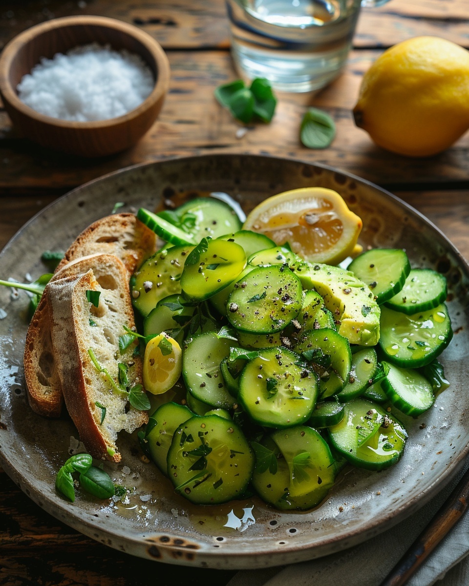 Salade fraîche avocat concombre