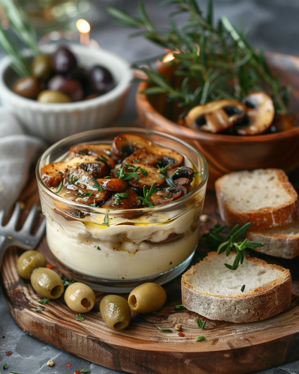 Verrine champignons fromage frais