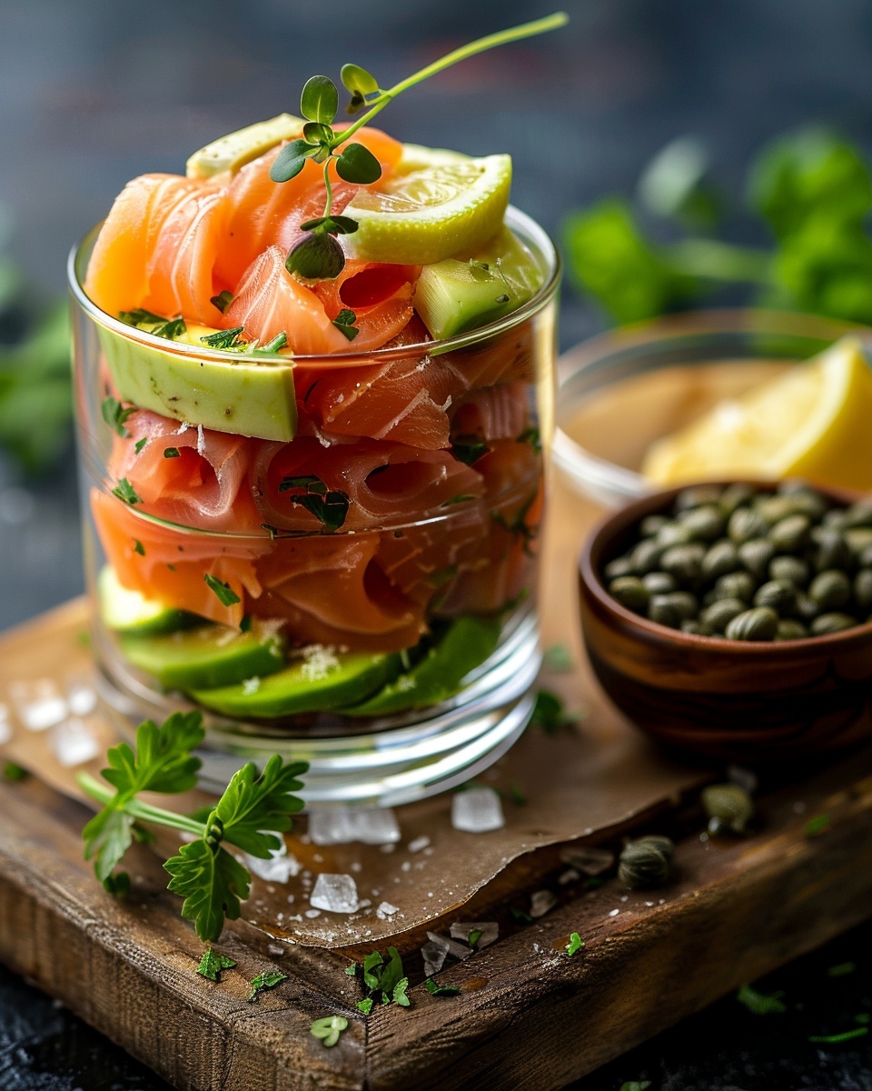 Verrine saumon fumé avocat citron vert