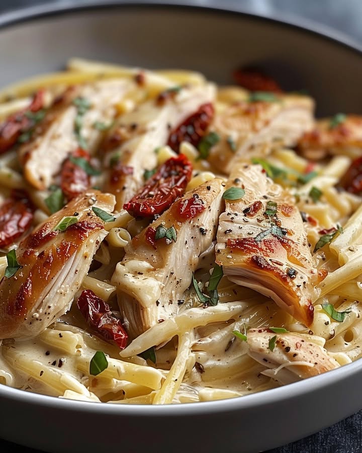 Pâtes Crémeuses Poulet Tomates : Recette Facile et Savoureuse 3 Pâtes Crémeuses Poulet Tomates