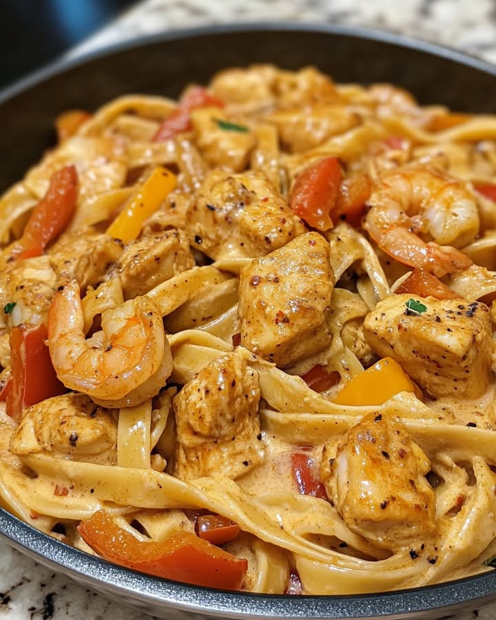 Pâtes Cajun Crémeuses : Recette Facile et Savoureuse 2 Pâtes Cajun Crémeuses