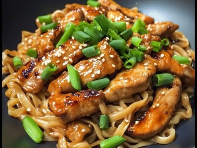 Nouilles Poulet Caramélisé Facile et Savoureux