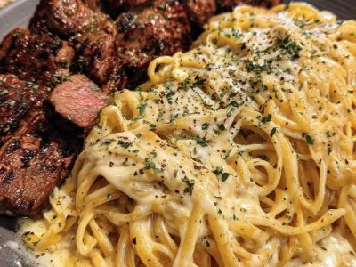 Pâtes Crémeuses au Steak : Recette Facile et Savoureuse