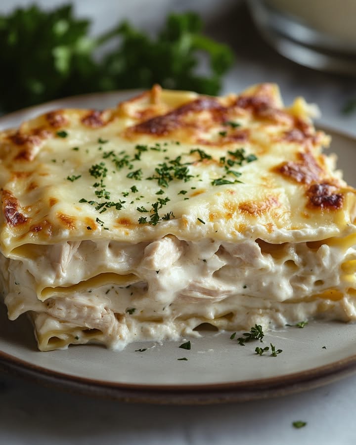 Lasagne Alfredo Poulet : Recette Facile et Savoureuse 2 Lasagne Alfredo Poulet