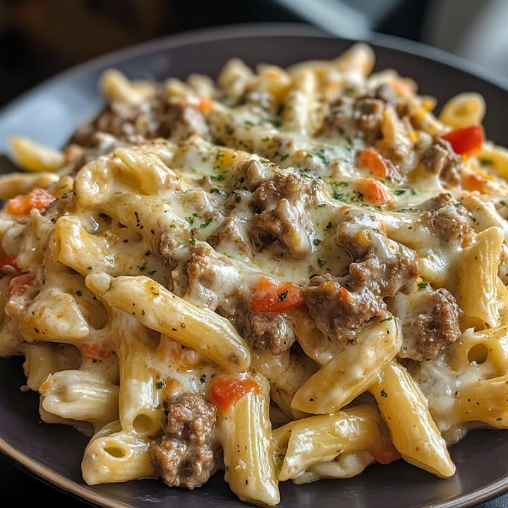 Pâtes au Boeuf Crémeuses : Recette Facile et Savoureuse 2 Pâtes au Boeuf Crémeuses