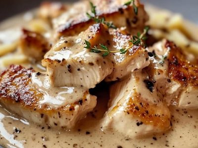 Pâtes Poulet Crémeuses Faciles et Savoureuses