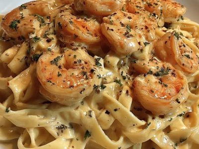 Fettuccine Crevettes Alfredo : Recette Facile et Savoureuse