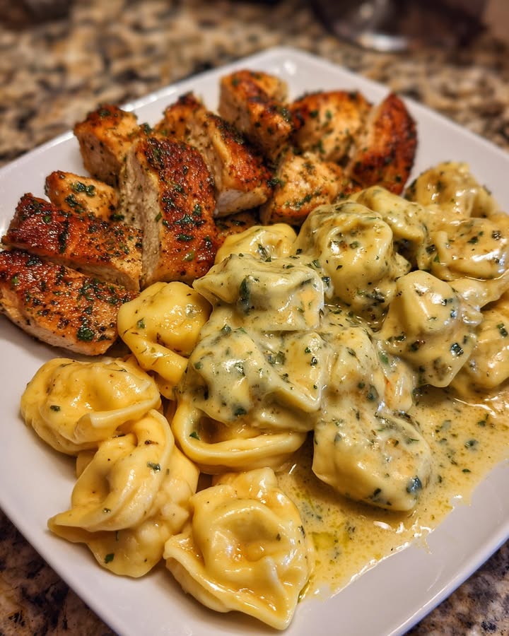 Poulet Tortellini Alfredo : Recette Facile et Savoureuse 2 Poulet Tortellini Alfredo