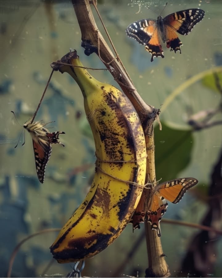 Bananes Suspendues Papillons : L'Authentique Décoration Facile 2 Bananes Suspendues Papillons