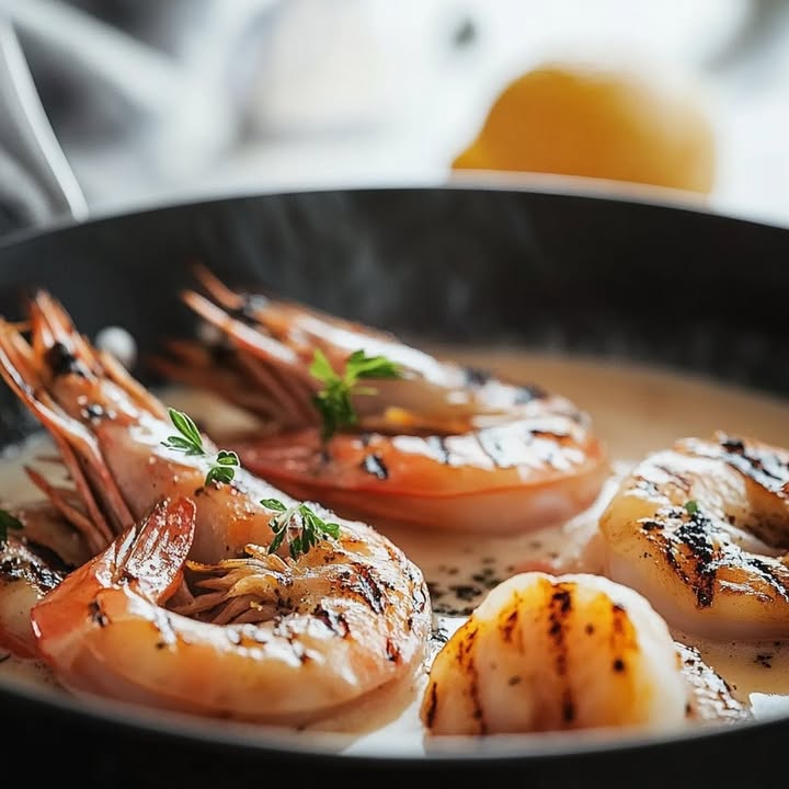 Crevettes Ail Crémeuses : Recette Facile et Savoureuse 2 Crevettes Ail Crémeuses