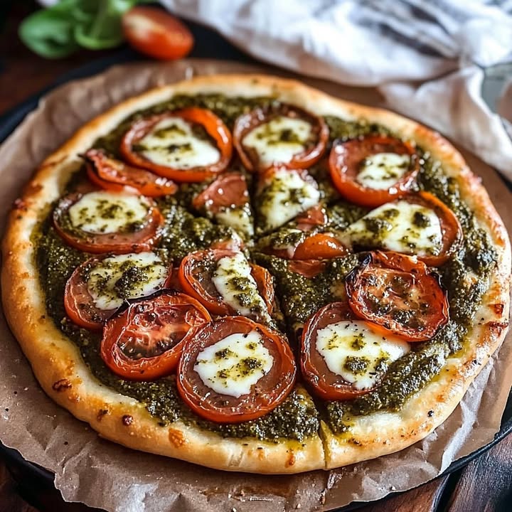 Pizza Torsadée Pesto Ensoleillée : Recette Facile et Savoureuse 2 Pizza Torsadée Pesto Ensoleillée