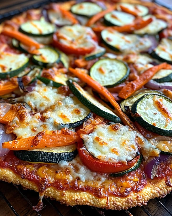 Pizza Légumes Rôtis Low-Carb : Recette Facile et Savoureuse 1 Pizza Légumes Rôtis Low-Carb